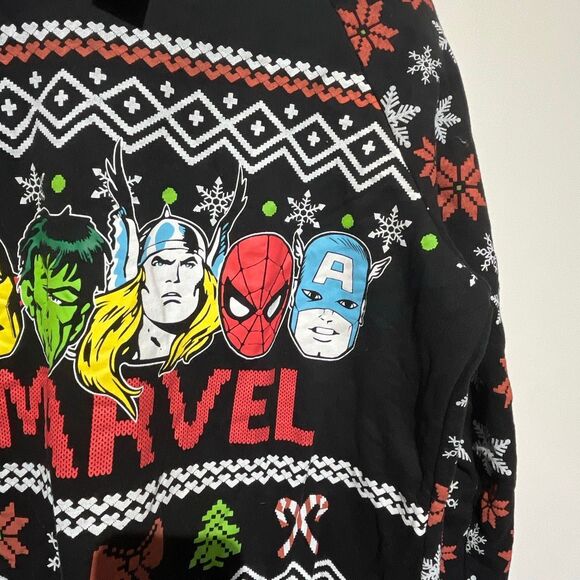 Marvel men’s Multicolor Avengers Christmas Raglan Long Sleeve Sweatshirt XL - Picture 5 of 9